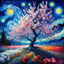 Load image into Gallery viewer, Diamond Painting - Full Round - Van Gogh's cherry blossoms under the moon (30*30CM)