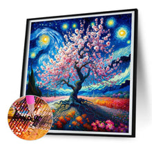 Load image into Gallery viewer, Diamond Painting - Full Round - Van Gogh's cherry blossoms under the moon (30*30CM)