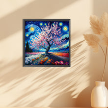 Load image into Gallery viewer, Diamond Painting - Full Round - Van Gogh's cherry blossoms under the moon (30*30CM)