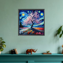 Load image into Gallery viewer, Diamond Painting - Full Round - Van Gogh's cherry blossoms under the moon (30*30CM)