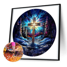 Load image into Gallery viewer, Diamond Painting - Full Round - cross aurora landscape glass art (30*30CM)
