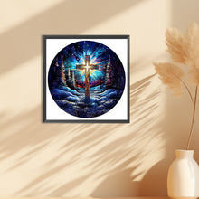 Load image into Gallery viewer, Diamond Painting - Full Round - cross aurora landscape glass art (30*30CM)