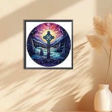 Load image into Gallery viewer, Diamond Painting - Full Round - cross snow landscape glass art (30*30CM)