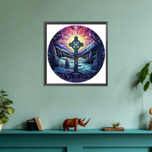 Load image into Gallery viewer, Diamond Painting - Full Round - cross snow landscape glass art (30*30CM)