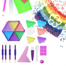 Load image into Gallery viewer, Diamond Painting Tool Accessory Tray Kit with Brush Spoon Pen Glue Clay (Set 1)