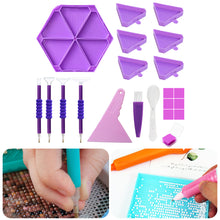 Load image into Gallery viewer, Diamond Painting Tool Accessory Tray Kit with Brush Spoon Pen Glue Clay (Set 1)