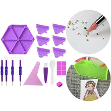 Load image into Gallery viewer, Diamond Painting Tool Accessory Tray Kit with Brush Spoon Pen Glue Clay (Set 1)