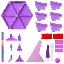 Load image into Gallery viewer, Diamond Painting Tool Accessory Tray Kit with Brush Spoon Glue Clays (Set 2)