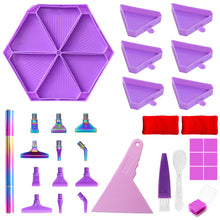 Load image into Gallery viewer, Diamond Painting Tool Accessory Tray Kit with Brush Spoon Glue Clays (Set 3)