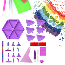 Load image into Gallery viewer, Diamond Painting Tool Accessory Tray Kit with Brush Spoon Glue Clays (Set 3)