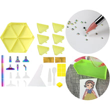 Load image into Gallery viewer, Diamond Painting Tool Accessory Tray Kit with Brush Spoon Glue Clays (Set 3)