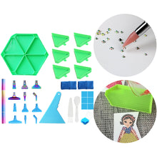 Load image into Gallery viewer, Diamond Painting Tool Accessory Tray Kit with Brush Spoon Glue Clays (Set 3)