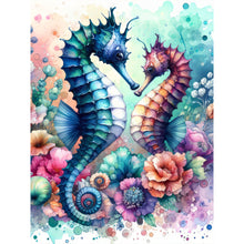 Load image into Gallery viewer, Diamond Painting - Full Round - flowers seahorse (30*40CM)