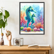 Load image into Gallery viewer, Diamond Painting - Full Round - flowers seahorse (30*40CM)