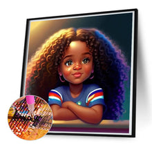 Load image into Gallery viewer, Diamond Painting - Full Round - Casual short sleeve curly hair girls (50*50CM)