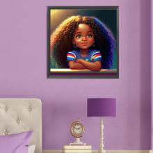 Load image into Gallery viewer, Diamond Painting - Full Round - Casual short sleeve curly hair girls (50*50CM)