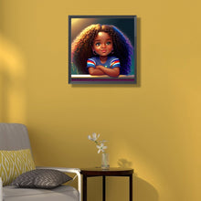 Load image into Gallery viewer, Diamond Painting - Full Round - Casual short sleeve curly hair girls (50*50CM)