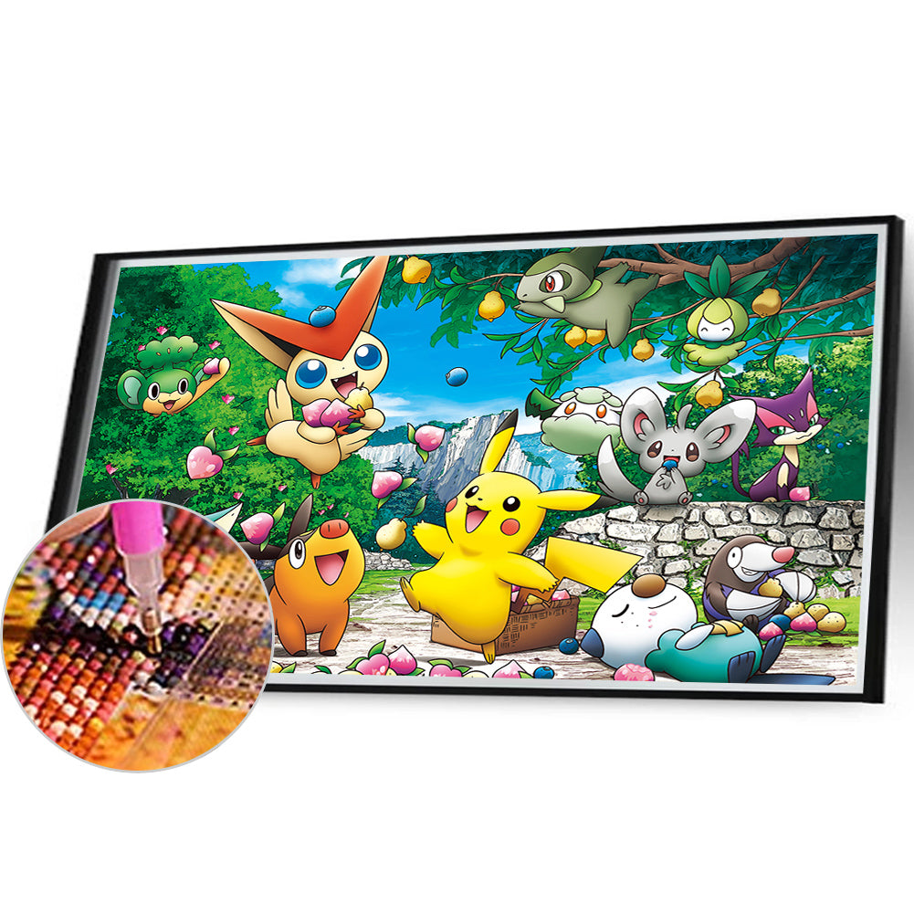 Diamond Painting - Full Round - Pikachu and friends (50*30CM)