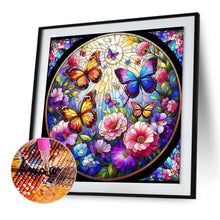 Load image into Gallery viewer, Diamond Painting - Full Round - glass art butterflies and flowers (30*30CM)