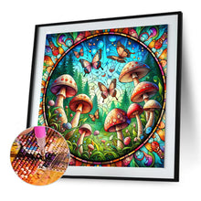 Load image into Gallery viewer, Diamond Painting - Full Round - glass art butterfly mushroom (30*30CM)