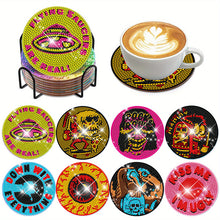 Load image into Gallery viewer, 8Pcs Diamond Art Painting Coasters Craft Kit with Holder for Gift (Abstract Art)