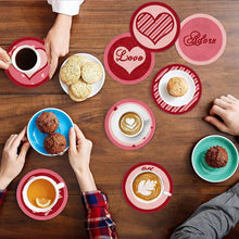 Load image into Gallery viewer, 8Pcs Diamond Art Painting Coasters Craft Kit with Holder for Gift (Pink Heart)