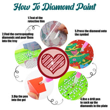 Load image into Gallery viewer, 8Pcs Diamond Art Painting Coasters Craft Kit with Holder for Gift (Pink Heart)
