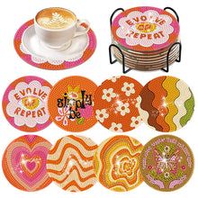 Load image into Gallery viewer, 8Pcs Diamond Art Painting Coasters Craft Kit with Holder for Gift (Fractal Art)