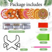 Load image into Gallery viewer, 8Pcs Diamond Art Painting Coasters Craft Kit with Holder for Gift (Fractal Art)