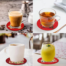Load image into Gallery viewer, 8Pcs Diamond Art Painting Coasters Craft Kit with Holder for Gift (Red English)