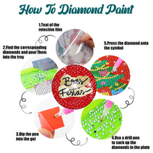 Load image into Gallery viewer, 8Pcs Diamond Art Painting Coasters Craft Kit with Holder for Gift (Red English)