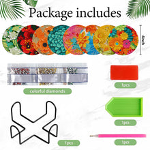 Load image into Gallery viewer, 8Pcs Diamond Art Painting Coasters Craft Kit with Holder (St. Patrick Day Gnome)