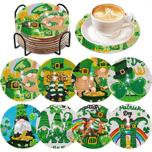 Load image into Gallery viewer, 6Pcs Diamond Art Painting Coasters Craft Kit with Holder for Gift (Easter Egg)