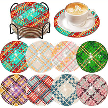 Load image into Gallery viewer, 8Pcs Diamond Art Painting Coasters Craft Kit with Holder for Gift (Abstract Art)