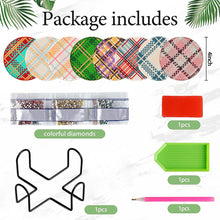 Load image into Gallery viewer, 8Pcs Diamond Art Painting Coasters Craft Kit with Holder for Gift (Abstract Art)