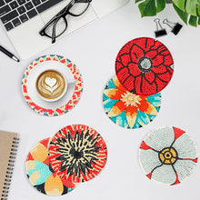 Load image into Gallery viewer, 8Pcs DIY Diamond Art Painting Coasters Craft Kit with Holder (Blooming Flower)