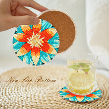 Load image into Gallery viewer, 8Pcs DIY Diamond Art Painting Coasters Craft Kit with Holder (Blooming Flower)