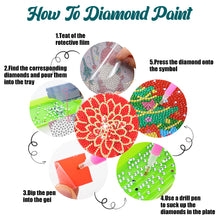 Load image into Gallery viewer, 8Pcs DIY Diamond Art Painting Coasters Craft Kit with Holder (Blooming Flower)