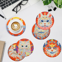 Load image into Gallery viewer, 8Pcs DIY Diamond Art Painting Coasters Craft Kit with Holder (Passionate Cat)