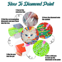 Load image into Gallery viewer, 8Pcs DIY Diamond Art Painting Coasters Craft Kit with Holder (Passionate Cat)