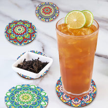 Load image into Gallery viewer, 8 Pcs Diamond Art Coaster Diamond Painting Coaster with Holder (Mandala Flower)