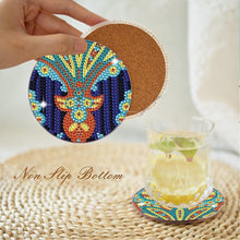 Load image into Gallery viewer, 8 Pcs Diamond Art Coaster Diamond Painting Coaster with Holder (Gorgeous Flower)
