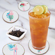 Load image into Gallery viewer, 8Pcs DIY Diamond Art Painting Coasters Craft Kit with Holder (Simple Flamingo)