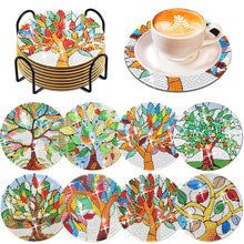 Load image into Gallery viewer, 8 Pcs Diamond Art Coasters Diamond Art Coasters Crafts for Gifts (Colorful Tree)