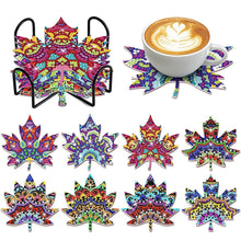 Load image into Gallery viewer, 8 Pcs Diamond Art Coasters Diamond Art Coasters Crafts for Gifts (Maple Leaf)