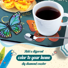 Load image into Gallery viewer, 10 Pcs Butterfly Special Shaped DIY Diamond Art Coasters Kit Crafts with Holder