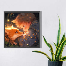 Load image into Gallery viewer, Diamond Painting - Full Square - little boy and fox (40*40CM)