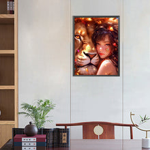 Load image into Gallery viewer, Diamond Painting - Full Round - A girl and a beast (40*55CM)