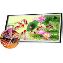 Load image into Gallery viewer, Diamond Painting - Full Round - lotus koi (105*45CM)