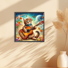 Load image into Gallery viewer, Diamond Painting - Full Round - kitten playing guitar (30*30CM)